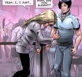 Blonde lady with glasses fainted into Asian dude's arms. A Tale of Chinese
