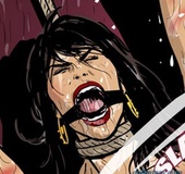 Wonderful brunette slut gets slapped by a well hung black master. Harem