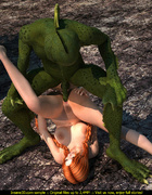 Innocent looking ginger country girl fucked by a green creature