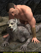 Female werefolf is ready to get rammed by a horny dude