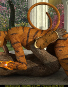 Horny bear fucks a female tiger slut with passion