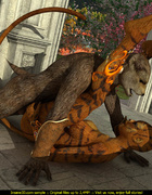 Horny bear fucks a female tiger slut with passion