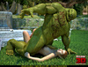 Muscled green troll fuck sa wonderful brunette gal outdoors