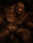 Giant monster is ready to fuck this short haired brunette