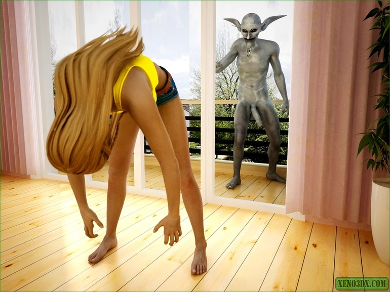 Athletic blonde honey fucked by a ugly creature - Picture 2