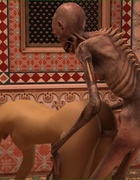 Horny skeleton licks girl's pussy and rams her so hard