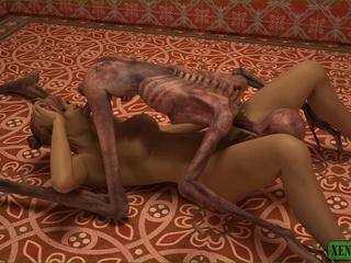 Living skeleton is ready to fuck this sweet gal - Picture 4