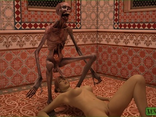 Living skeleton is ready to fuck this sweet gal - Picture 5