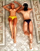 Petite young gals are ready for a super nasty session with monsters