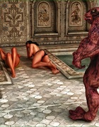 Two perfect models getting rammed by some nasty monsters