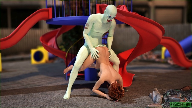 Well hung clown bangs a slut on the playground - Picture 2