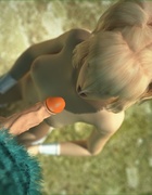Green mannequin gets pleased by a super hot blonde slut