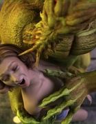 Blonde gal gets her tight twat drilled by a green creature