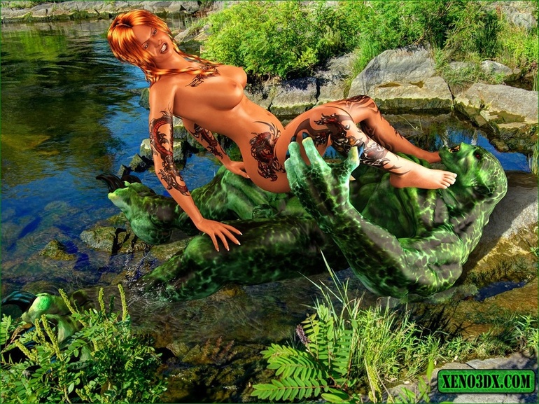 Well endowed swamp dude fucks a beautiful inked lady - Picture 3