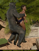 Short haired ebony model gets rammed by a nasty gorilla