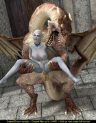 Beautiful elf slut with a curvy body fucked by a dragon