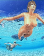 Sexy swiming gal gets a big dick in the water