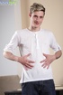 Flirty Calvin Rosse strokes his big dick and shows off hairy asshole