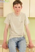 Barely legal twink strokes his surprisingly big dick in the kitchen