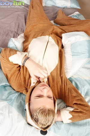 Erotic gay boy has fun stroking his cock after pulling down hot underwear - XXXonXXX - Pic 3