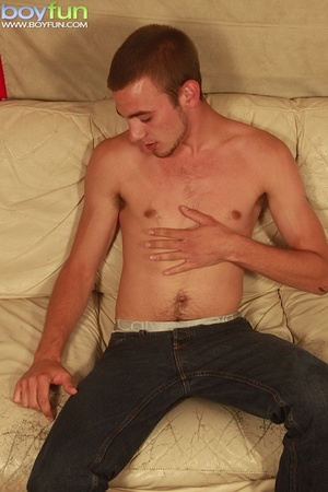 Hot gay lover can’t resist to masturbate on his nice sofa - XXXonXXX - Pic 4