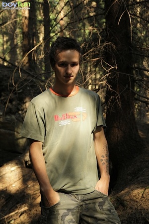 Savage teen goes to the woods and gets naked and plays with his junk - XXXonXXX - Pic 1