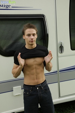 For this fit rascal there is nothing better than posing outside his camper - XXXonXXX - Pic 3