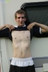 Skinny pervert with big balls undresses outdoors and poses in hot positions