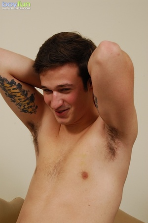 Hot guy with hairy cock shows off his body right in his living room - XXXonXXX - Pic 3