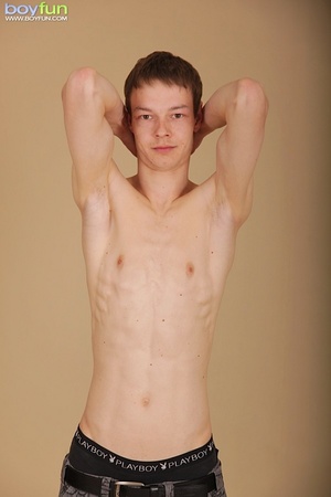 Thin lad flashes his ass in his black boxers and let us see his thick wood - XXXonXXX - Pic 5