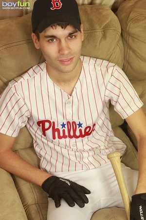 He never misses the chance to beat off his yummy cock after baseball - XXXonXXX - Pic 2