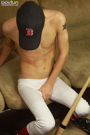 He never misses the chance to beat off his yummy cock after baseball - Picture 5