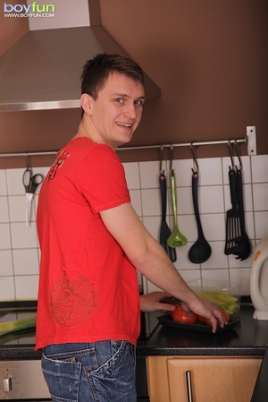 He got dirty and horny right in the kitchen and unloads cum for you - Picture 1