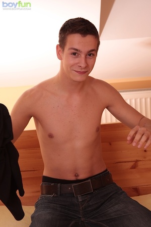 This handsome youth couldn’t resist stroking his dick in his bed - XXXonXXX - Pic 3