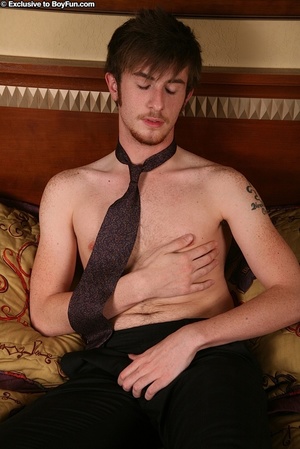 After spending time at work he found some minutes to get relaxed and squeeze his prick - Picture 4