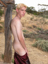 Tall blonde guy gets nakes in public and shows his body