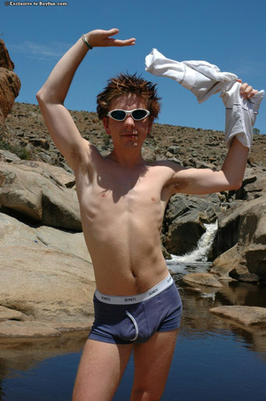 Amazing gay teen with glasses gets completely naked in public - XXXonXXX - Pic 10