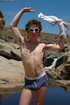 Amazing gay teen with glasses gets completely naked in public
