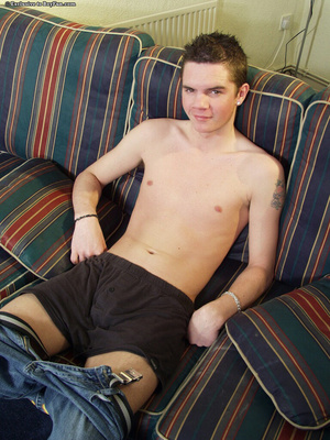Young gay teen strips down naked on the couch and gets naughty - XXXonXXX - Pic 6