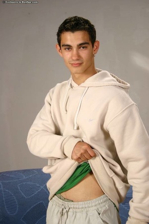 Hung man with green jacket shows off his steel hard abs - XXXonXXX - Pic 2