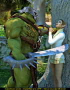 Muscled green monster fucking a wonderful elft lady