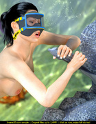 Sea monster is ready to please this human slut