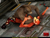 Foxy bitch enjoys in enormous bear's meat pole