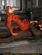 Foxy bitch enjoys in enormous bear's meat pole