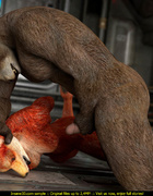 Foxy bitch enjoys in enormous bear's meat pole