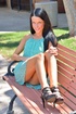 raven haired girl plays