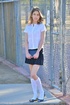 petite schoolgirl showing her