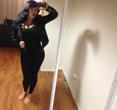 Party girl takes relaxed sexy selfies and shows off massive boobs