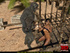 Short haired ebony slut getting rammed by a gorilla
