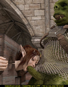 Kinky green troll fucks a s slutty gal in bondage